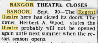 Regent Theatre - 30 Sep 1931